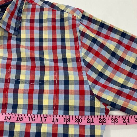 Grayers Clothiers Flip Cuffs Rainbow Gingham Shirt Men XL Button Up Check Preppy - Picture 5 of 8